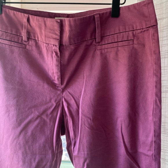 LOFT Original Crop Pants Purple Size 10 - Picture 3 of 10